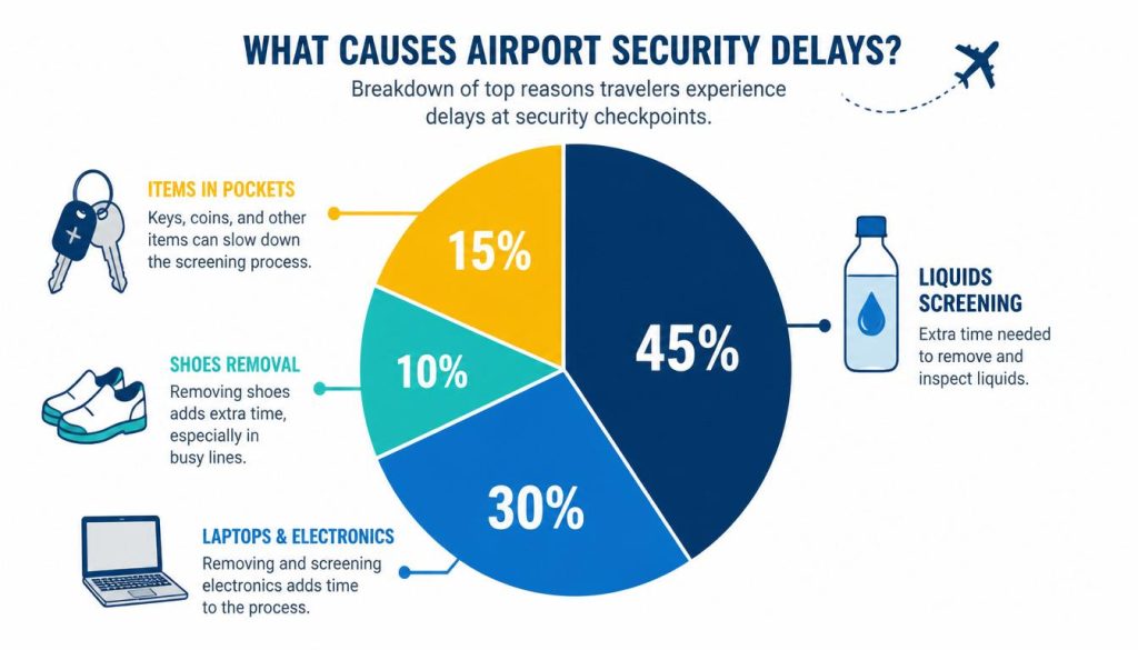 causes the most significant hold-ups at airport security checkpoints